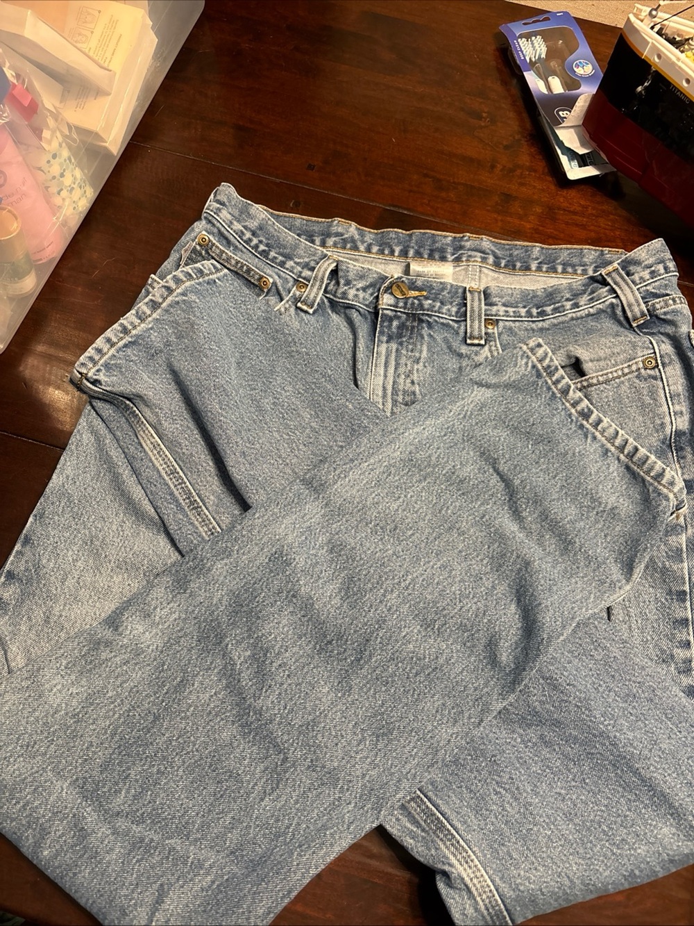 Carhartt Men's Light Blue Denim Jeans - Classic Fit 38 x 34